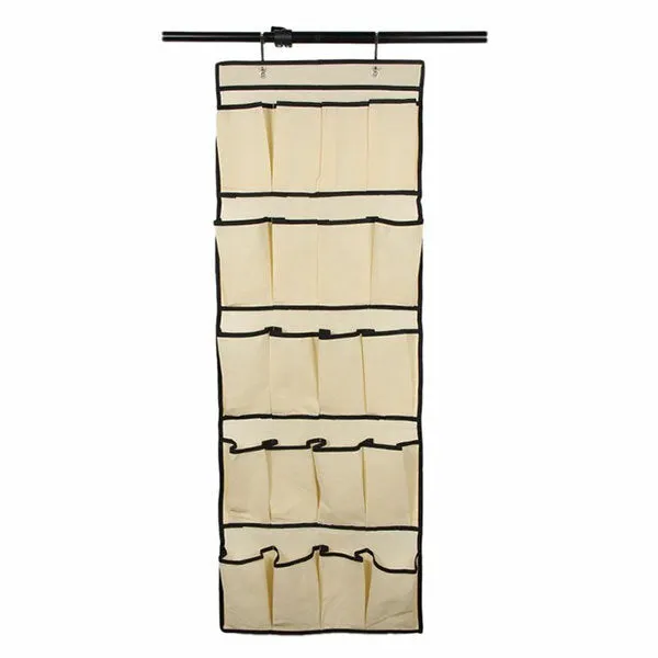 20-Pocket Non-Woven Hanging Door Shoe Organizer Storage Bag