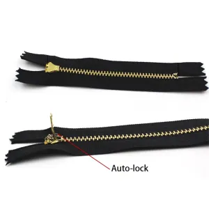 3# Sewing Metal Zippers Auto Lock Black DIY Zip For Sewing Jeans Footwear Denim Skirt 7 10 12 15 18cm