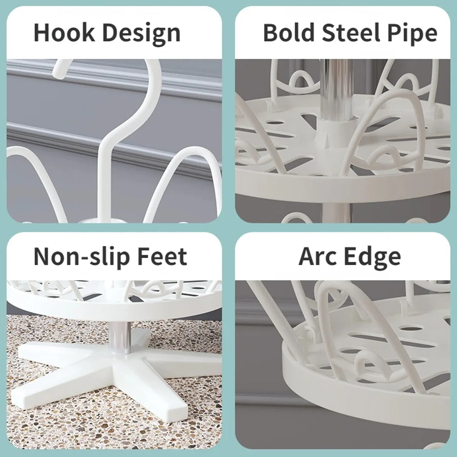 3-Tier Rotating Shoe Rack (1 Pc)