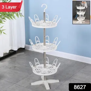 3-Tier Rotating Shoe Rack (1 Pc)