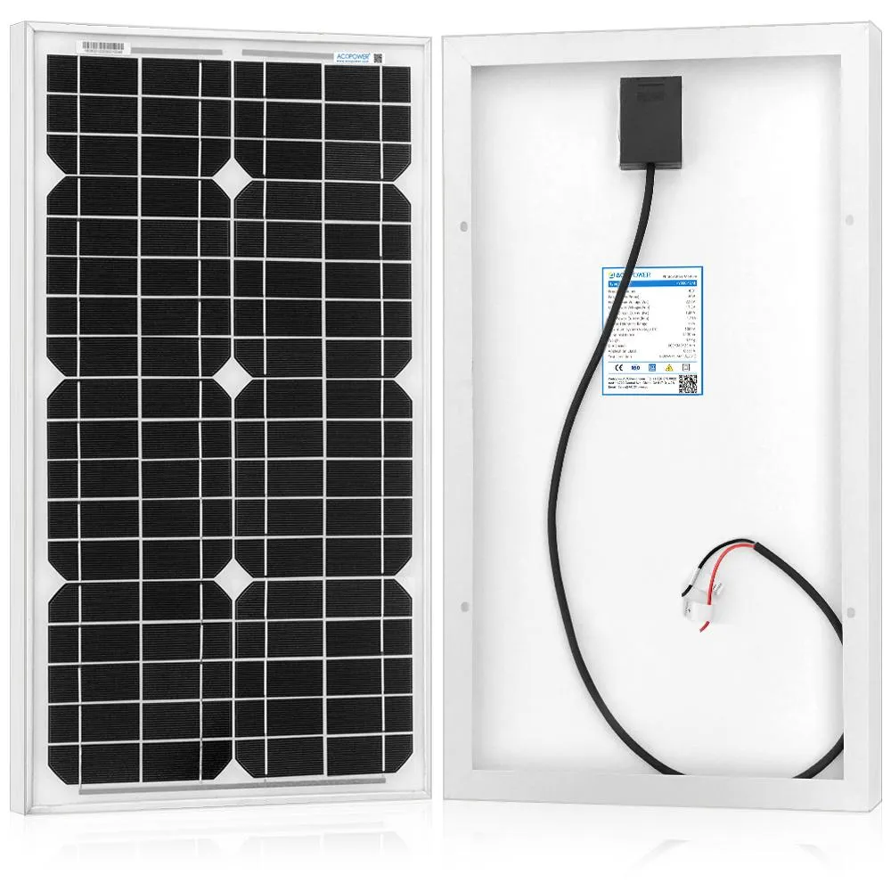 ACOPOWER 30 Watts Mono Solar Panel, 12V