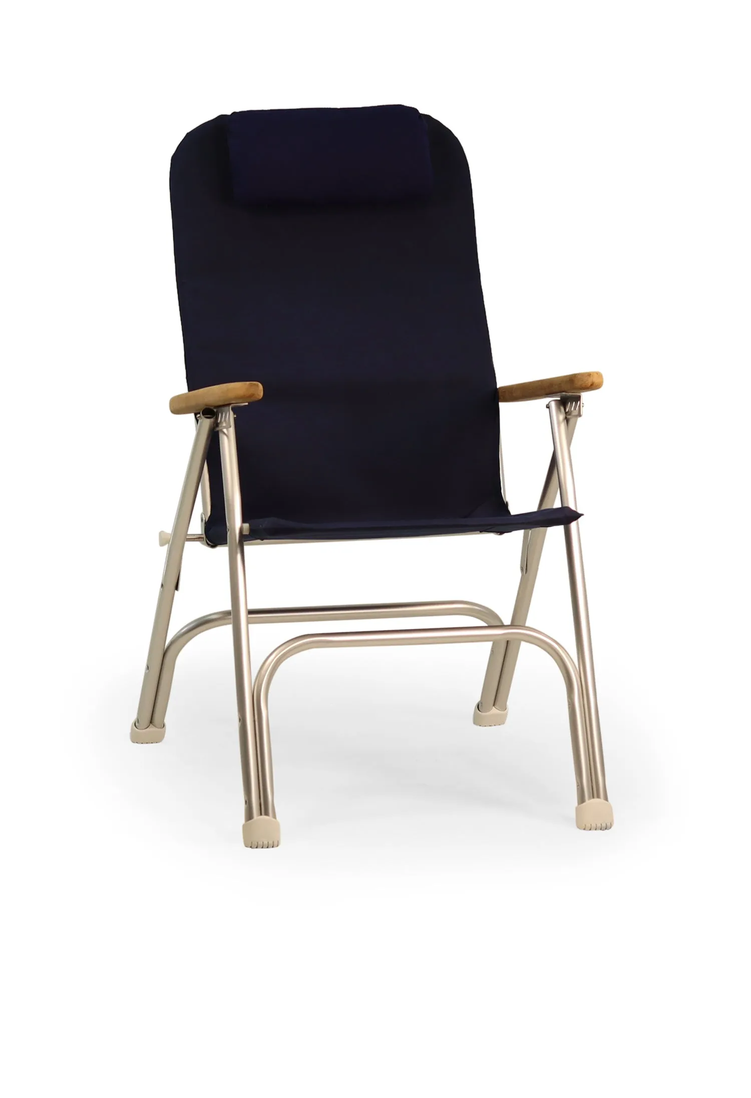 Aluminum Folding Reclining Boat Chair in 4 Positions.Adjustable Head Rest.Iroko Armrests. R120
