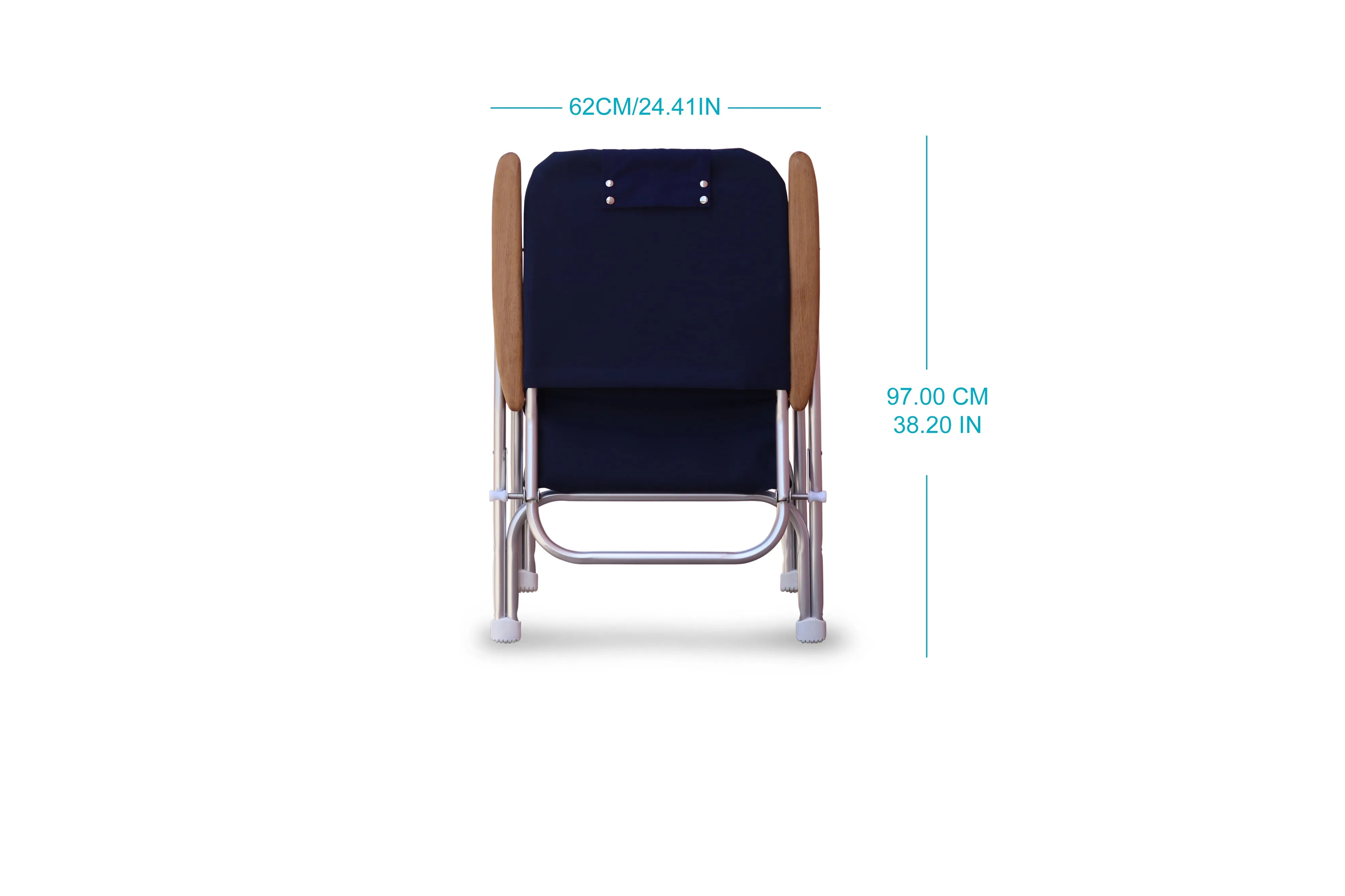 Aluminum Folding Reclining Boat Chair in 4 Positions.Adjustable Head Rest.Iroko Armrests. R120