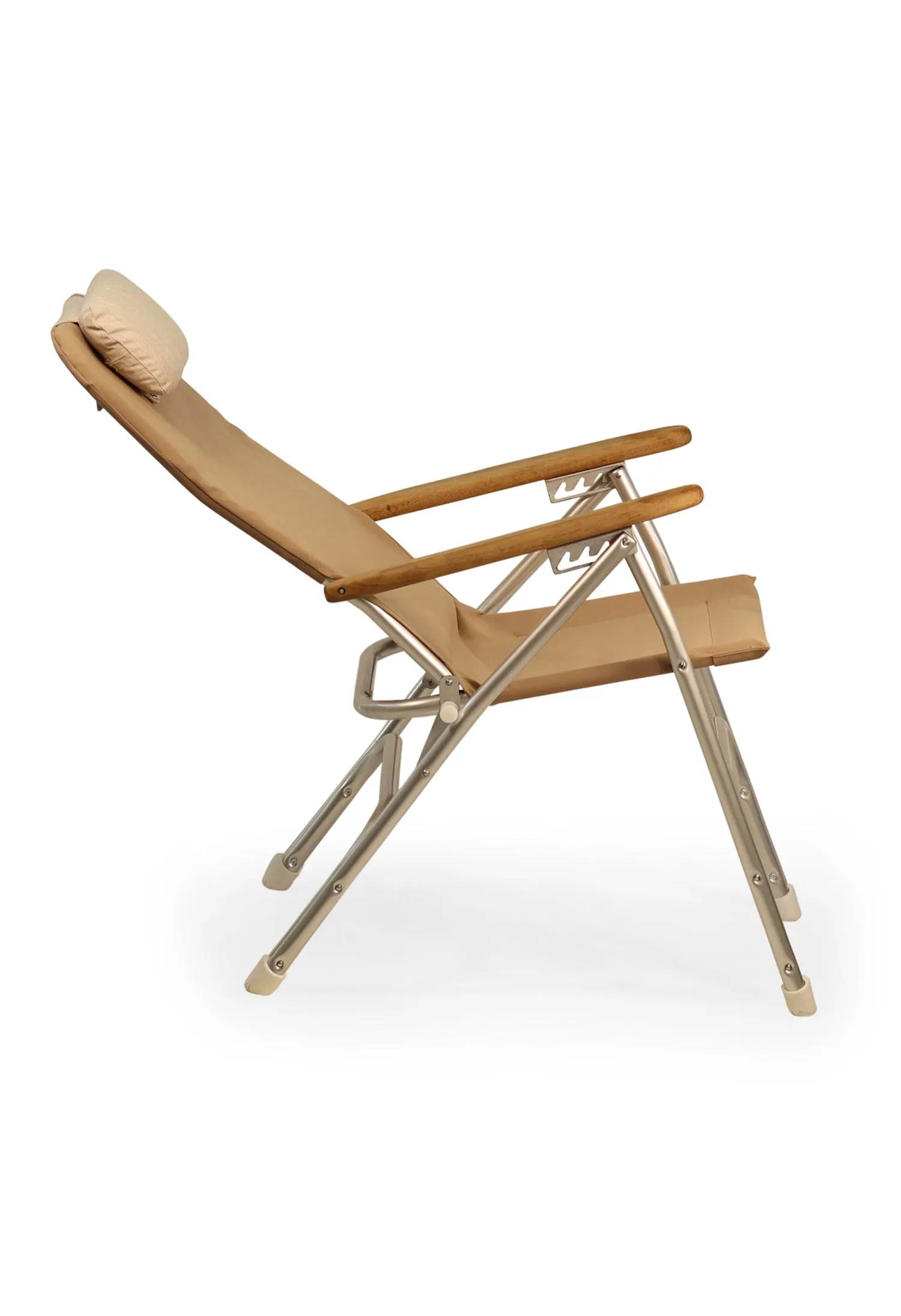 Aluminum Folding Reclining Boat Chair in 4 Positions.Adjustable Head Rest.Iroko Armrests. R120