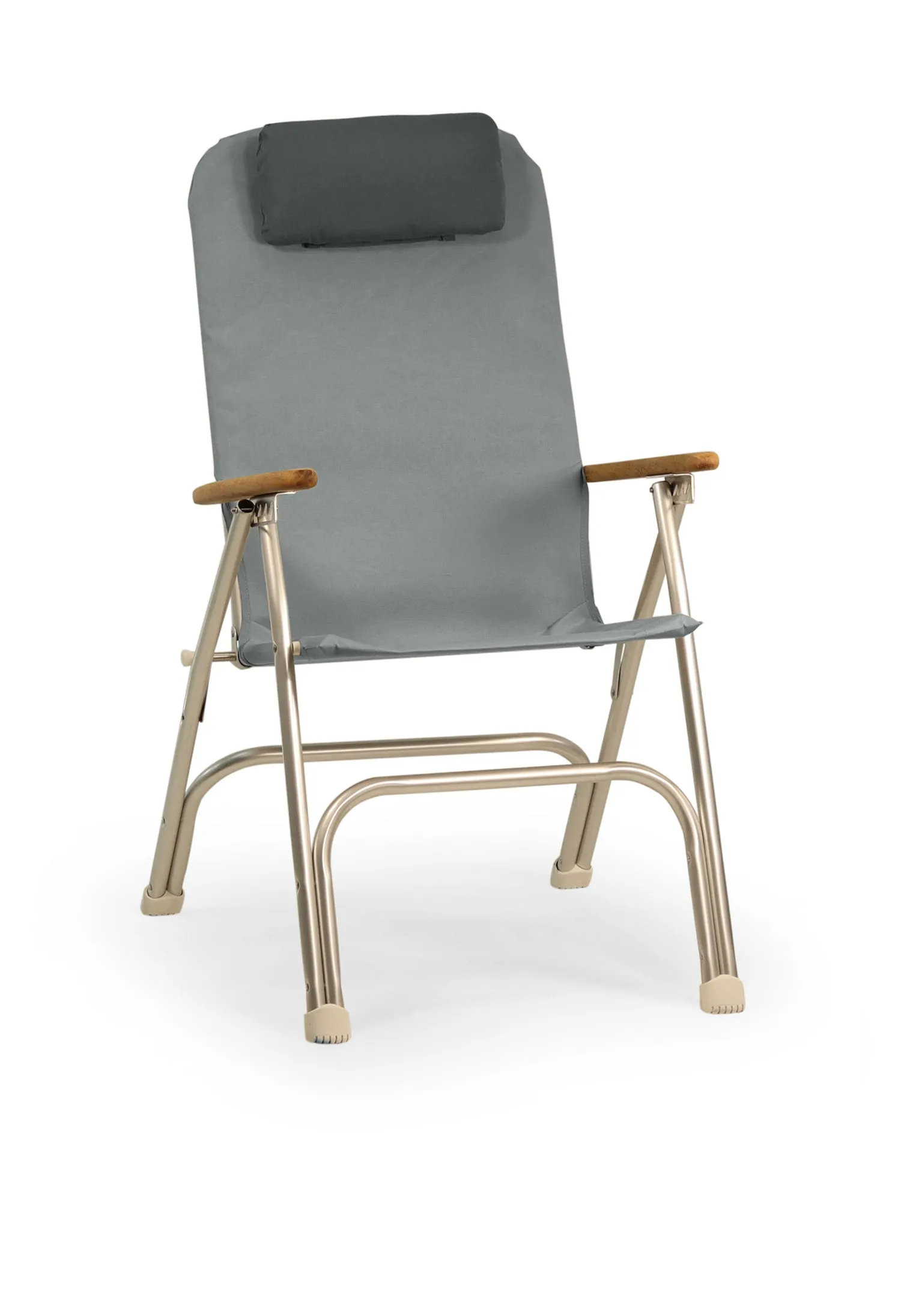 Aluminum Folding Reclining Boat Chair in 4 Positions.Adjustable Head Rest.Iroko Armrests. R120