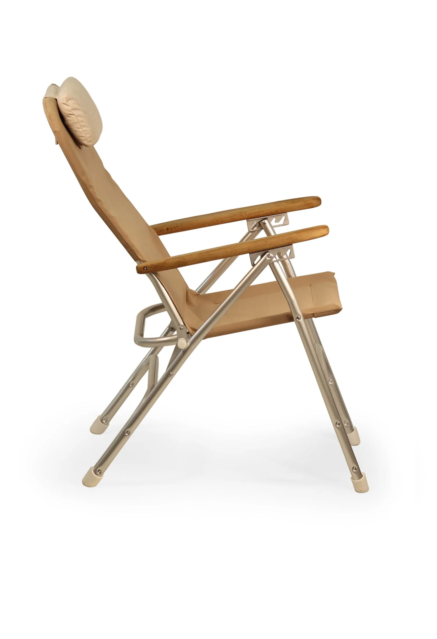 Aluminum Folding Reclining Boat Chair in 4 Positions.Adjustable Head Rest.Iroko Armrests. R120