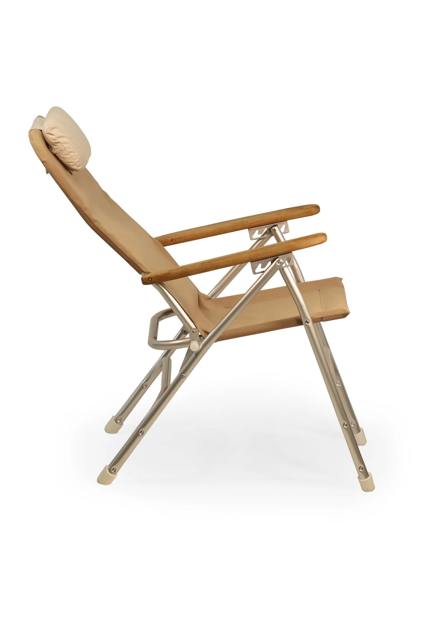 Aluminum Folding Reclining Boat Chair in 4 Positions.Adjustable Head Rest.Iroko Armrests. R120