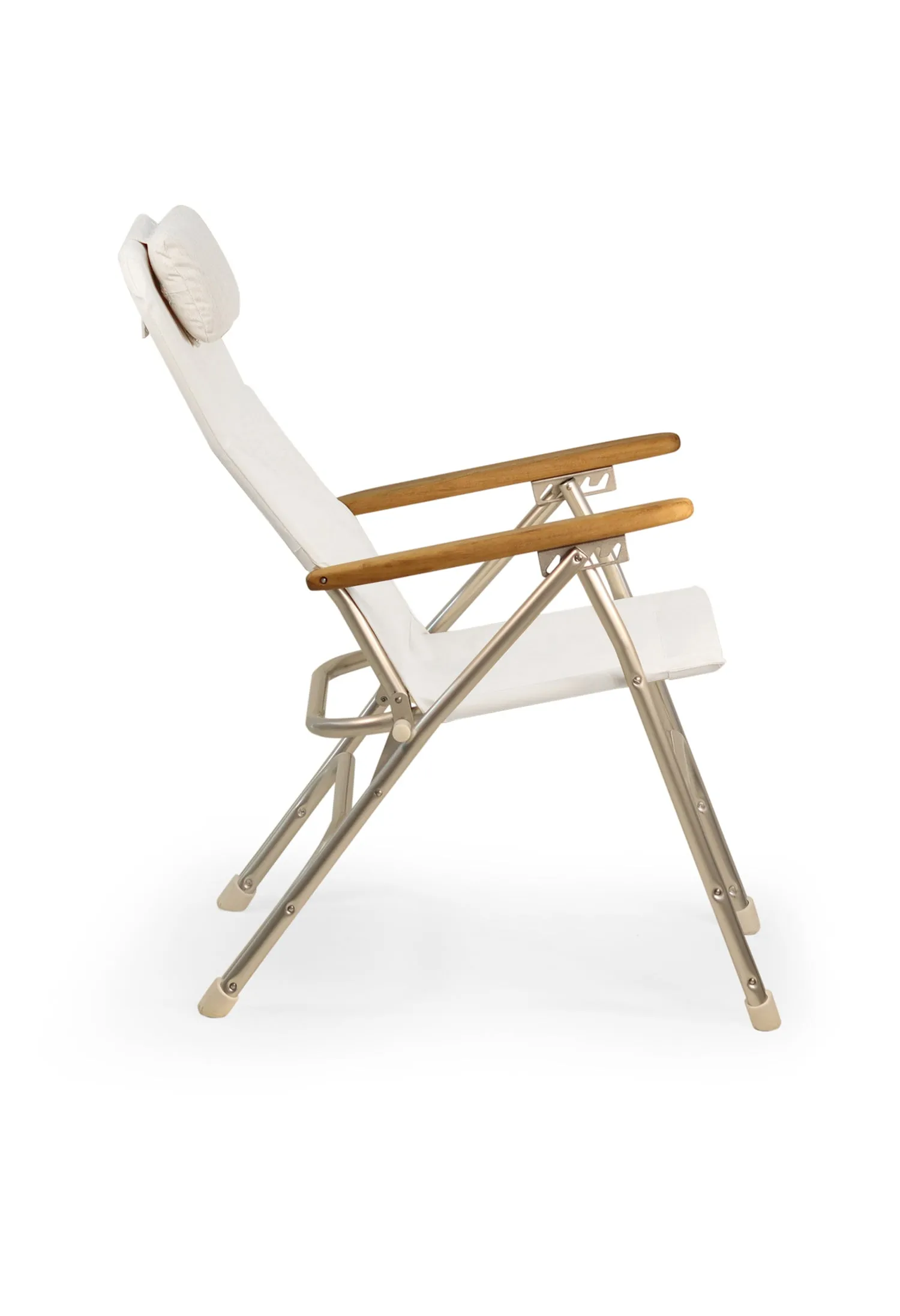 Aluminum Folding Reclining Boat Chair in 4 Positions.Adjustable Head Rest.Iroko Armrests. R120