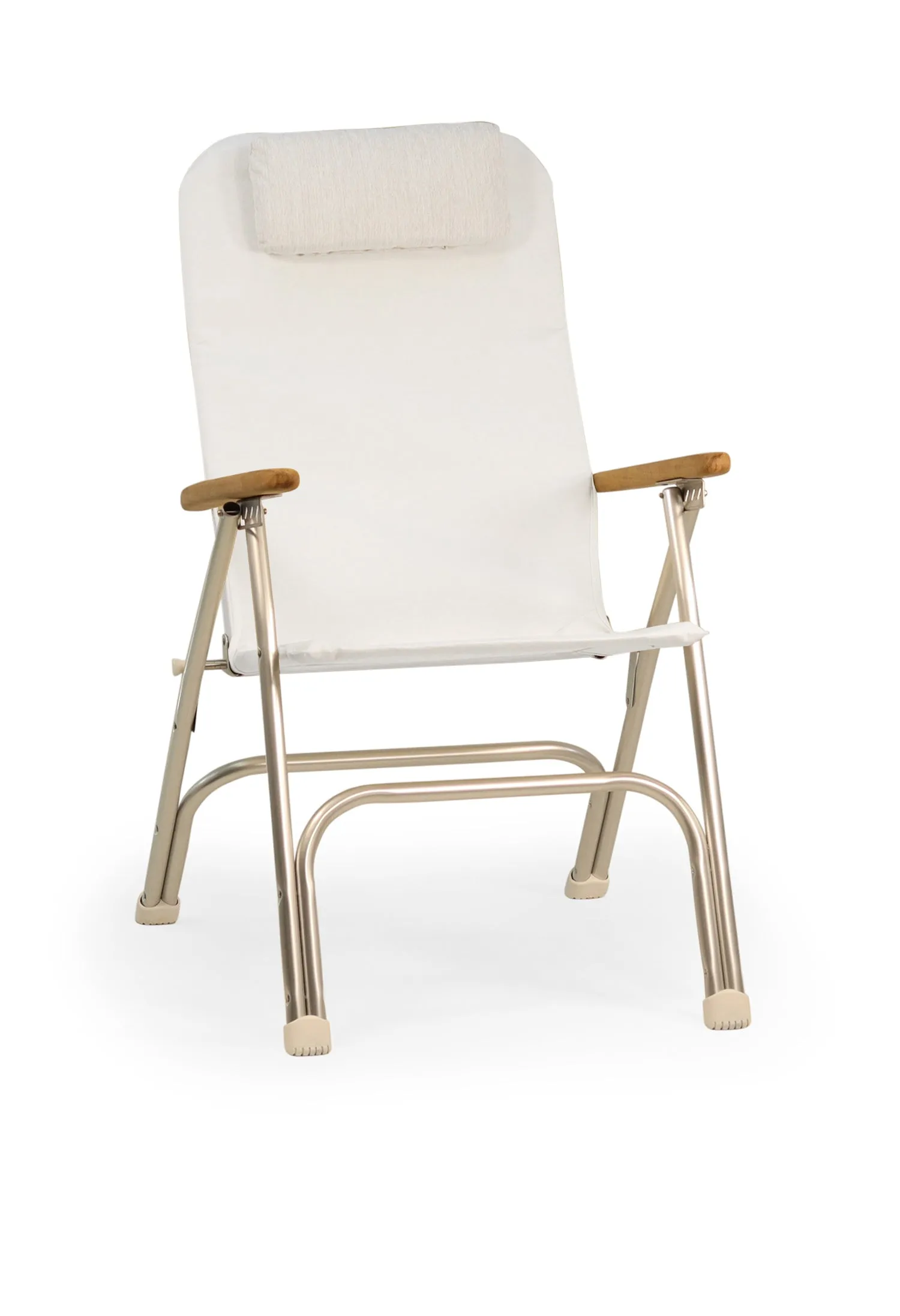 Aluminum Folding Reclining Boat Chair in 4 Positions.Adjustable Head Rest.Iroko Armrests. R120