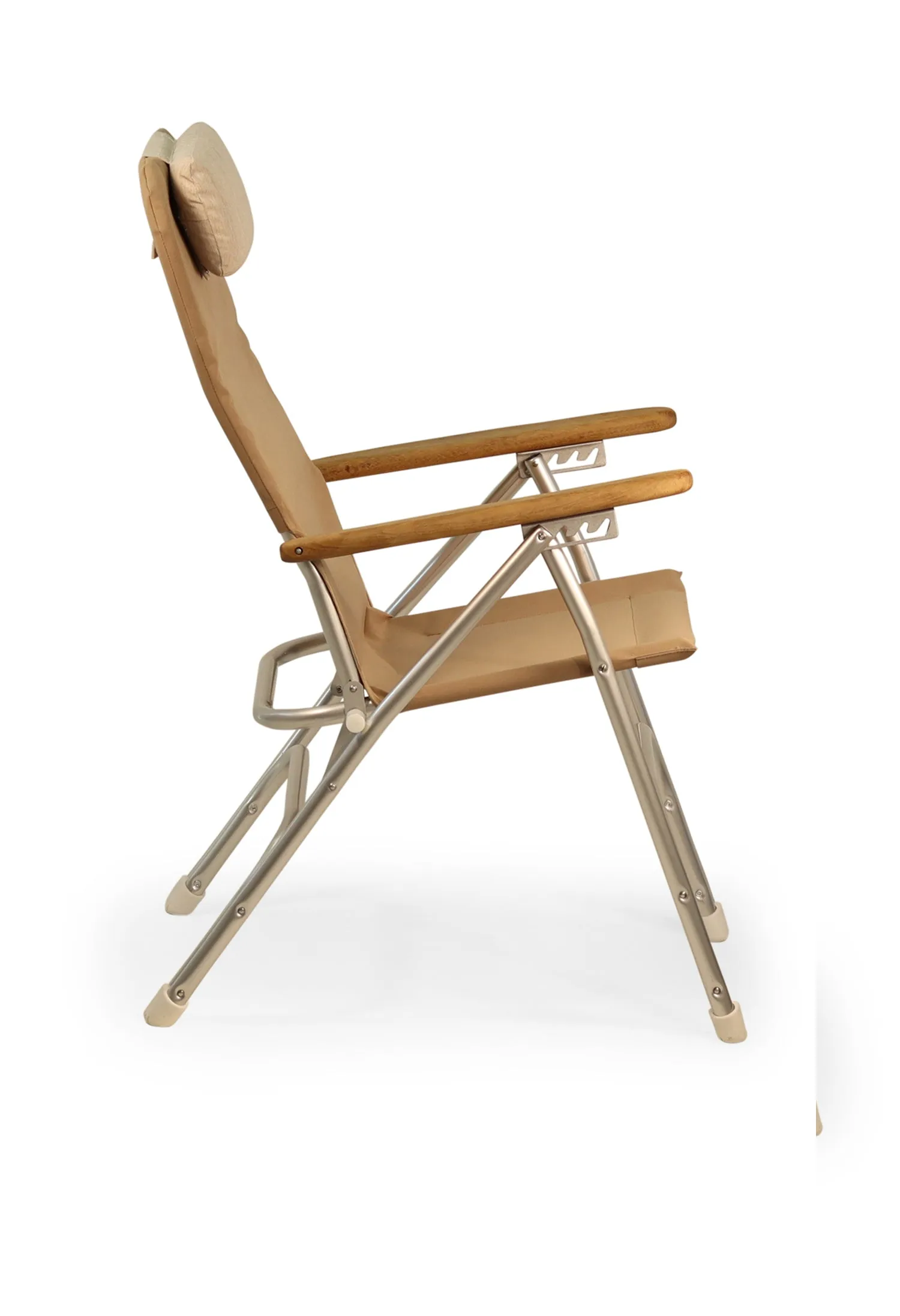 Aluminum Folding Reclining Boat Chair in 4 Positions.Adjustable Head Rest.Iroko Armrests. R120