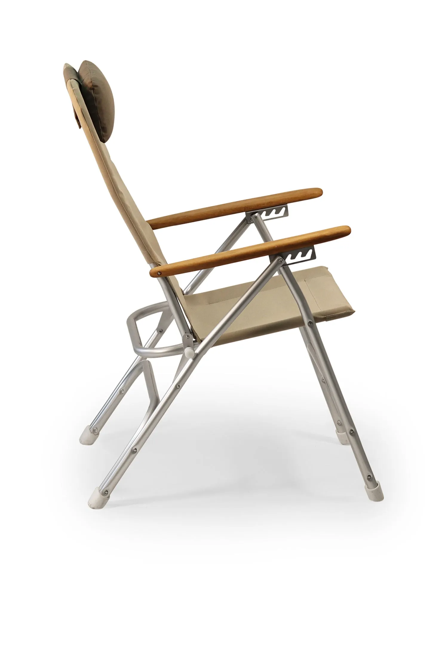 Aluminum Folding Reclining Boat Chair in 4 Positions.Adjustable Head Rest.Iroko Armrests. R120