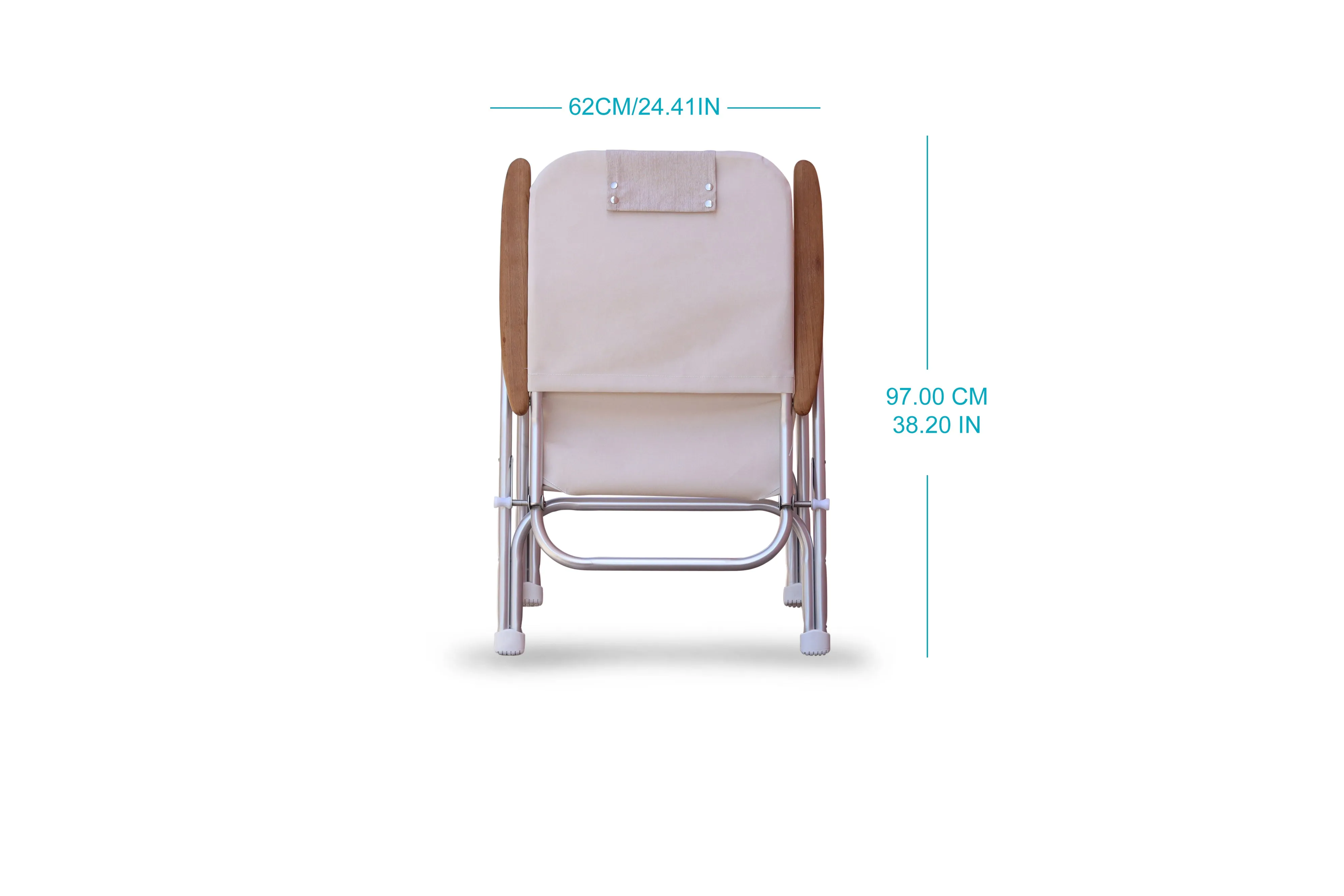 Aluminum Folding Reclining Boat Chair in 4 Positions.Adjustable Head Rest.Iroko Armrests. R120