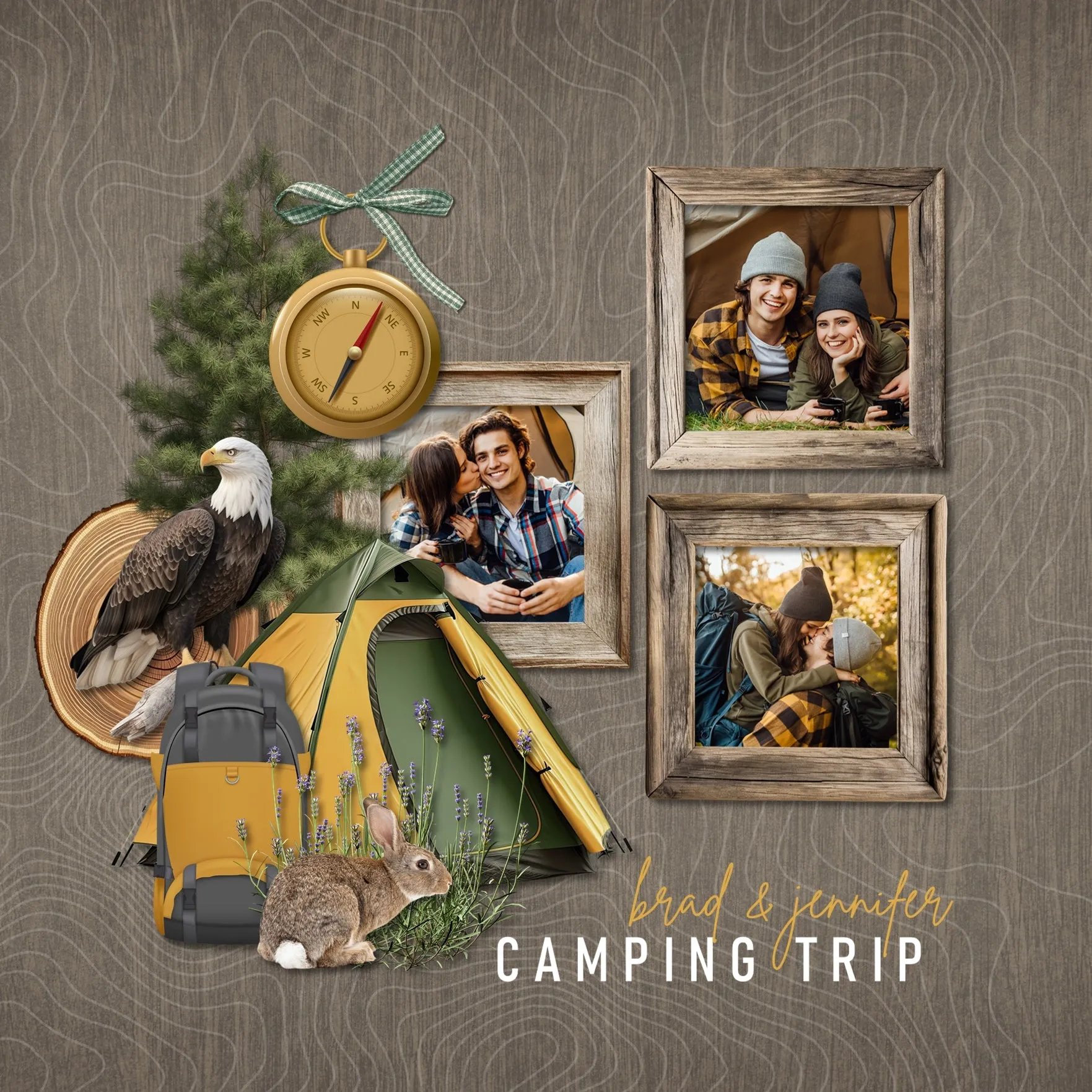 Around the Mountain Topographic Overlays Digital Scrapbook Kit