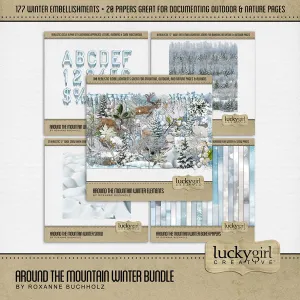 Around the Mountain Winter Digital Scrapbook Bundle
