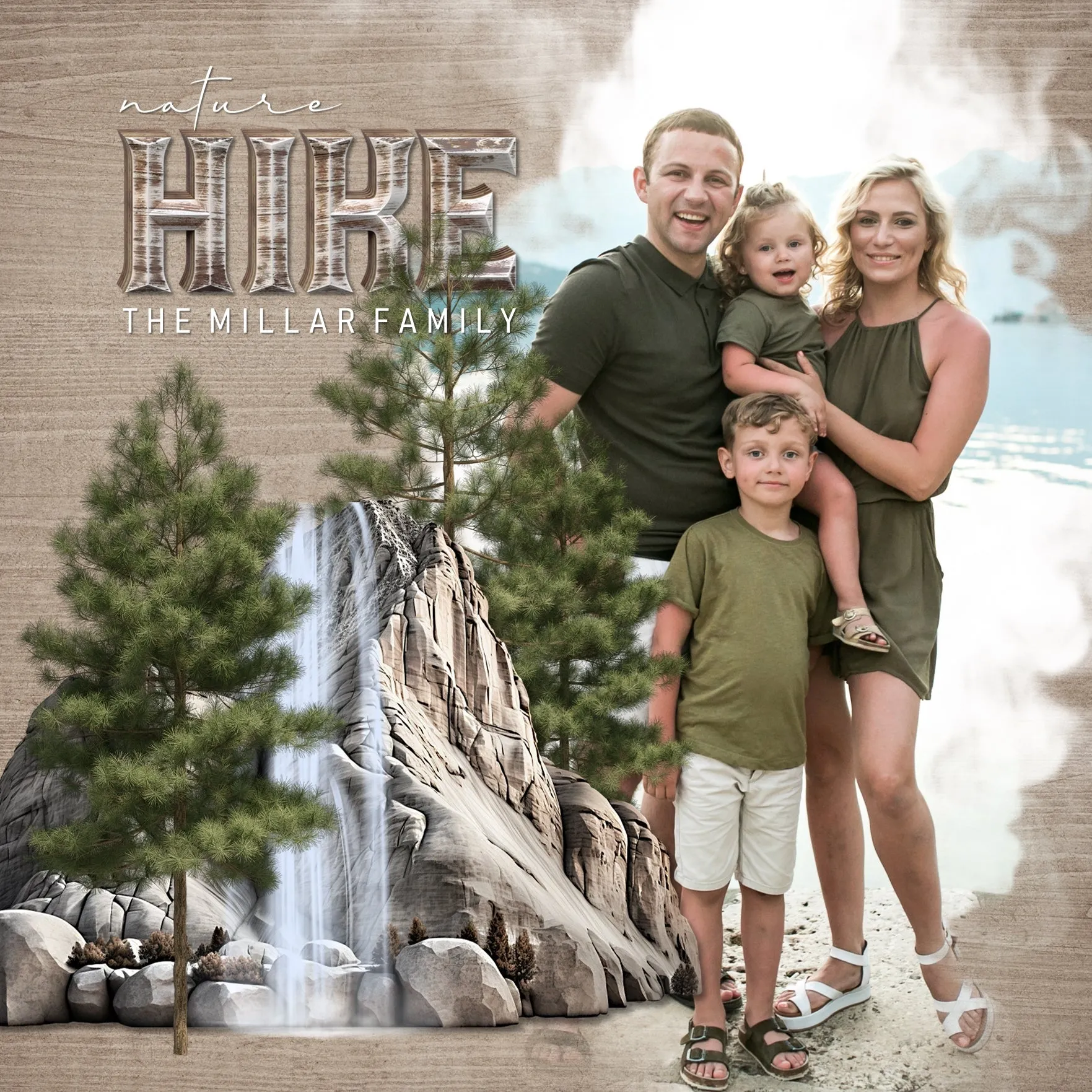 Around the Mountain Wood Alpha Digital Scrapbook Kit