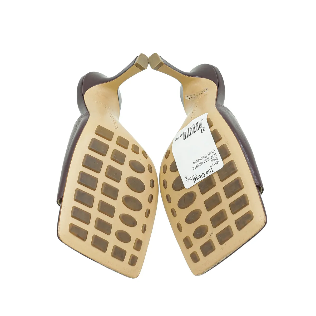 Bottega Veneta Chocolate Stretch Heeled Mule 37