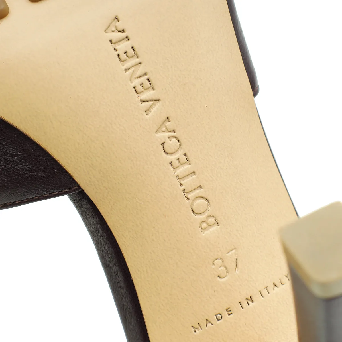 Bottega Veneta Chocolate Stretch Heeled Mule 37