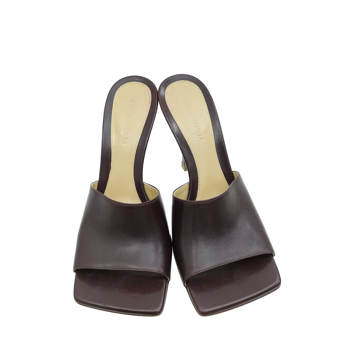 Bottega Veneta Chocolate Stretch Heeled Mule 37
