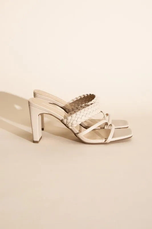 BRAIDED STRAP SANDAL HEELS