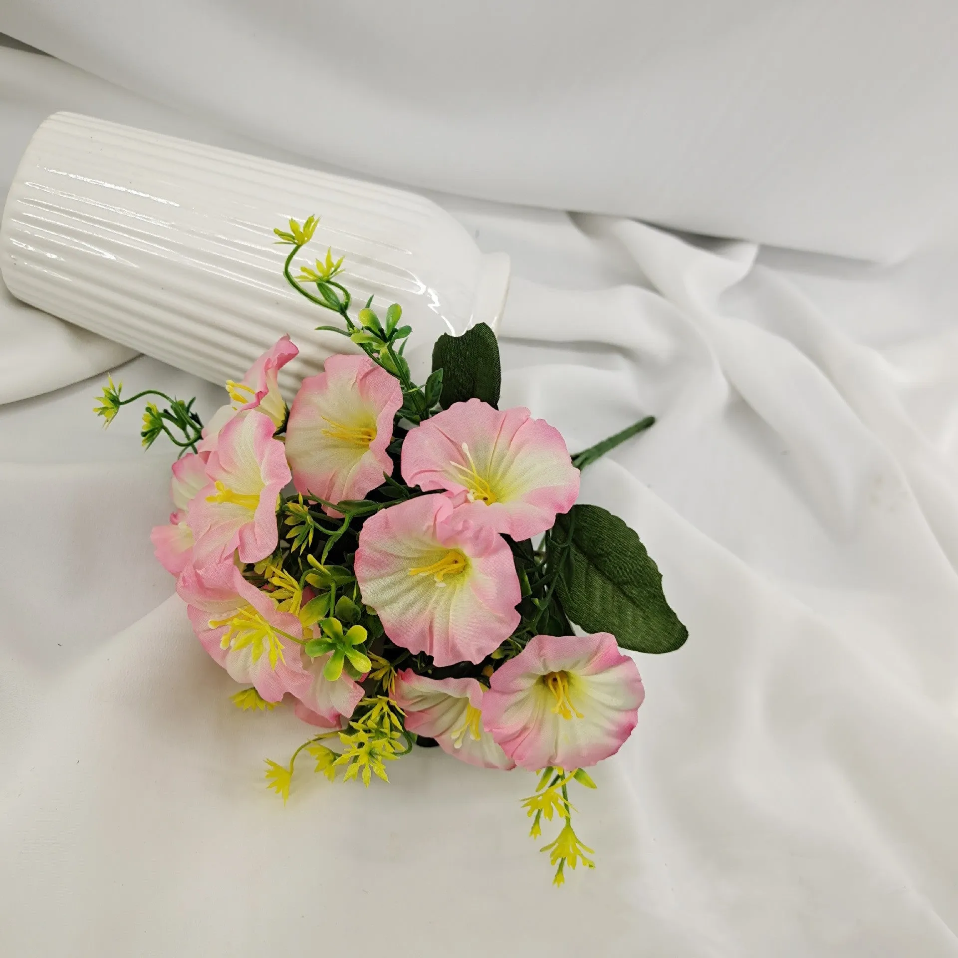 Bulk 13" Morning Glory Bush Artificial Flowers for Outdoor UV Resistant Plants Wholesale