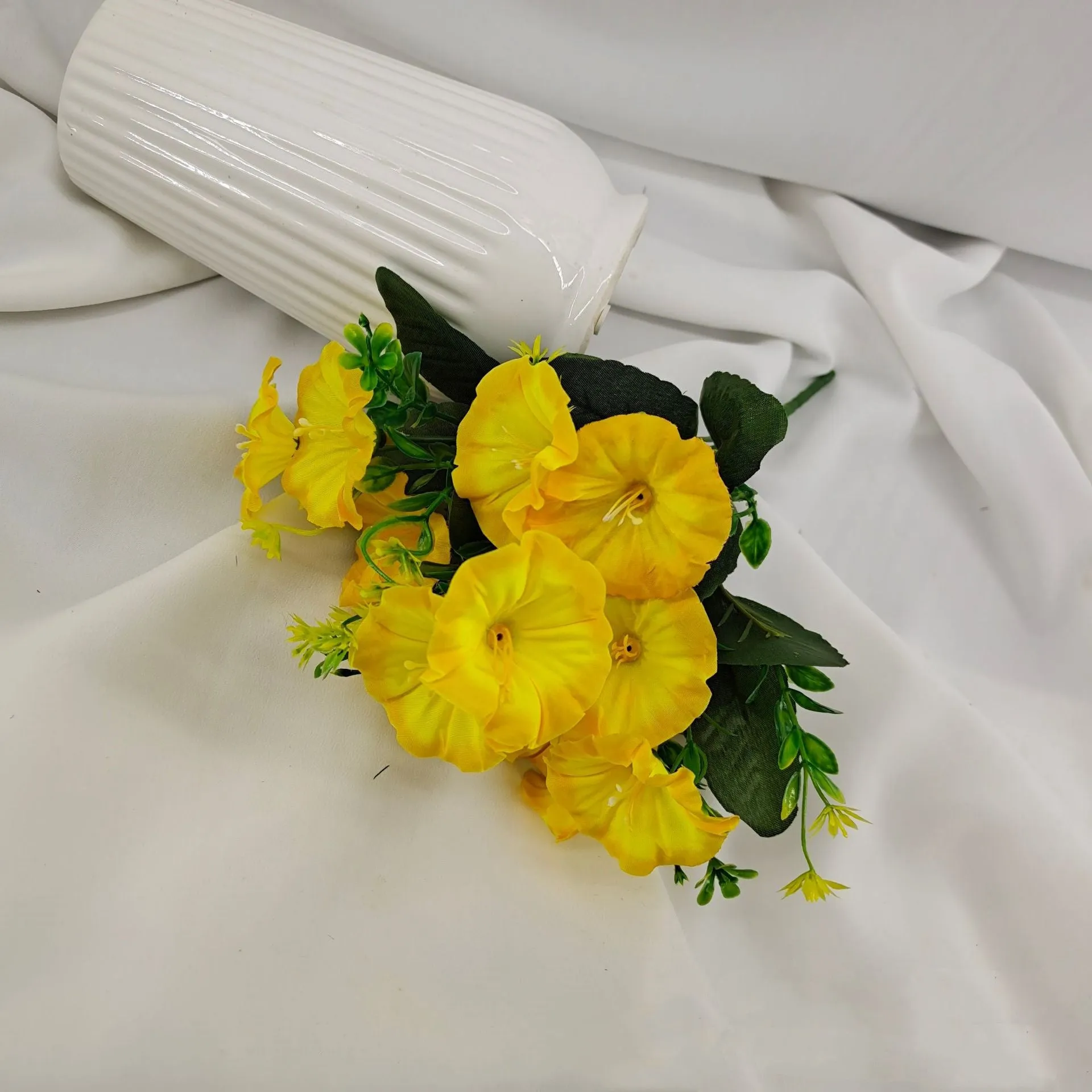 Bulk 13" Morning Glory Bush Artificial Flowers for Outdoor UV Resistant Plants Wholesale