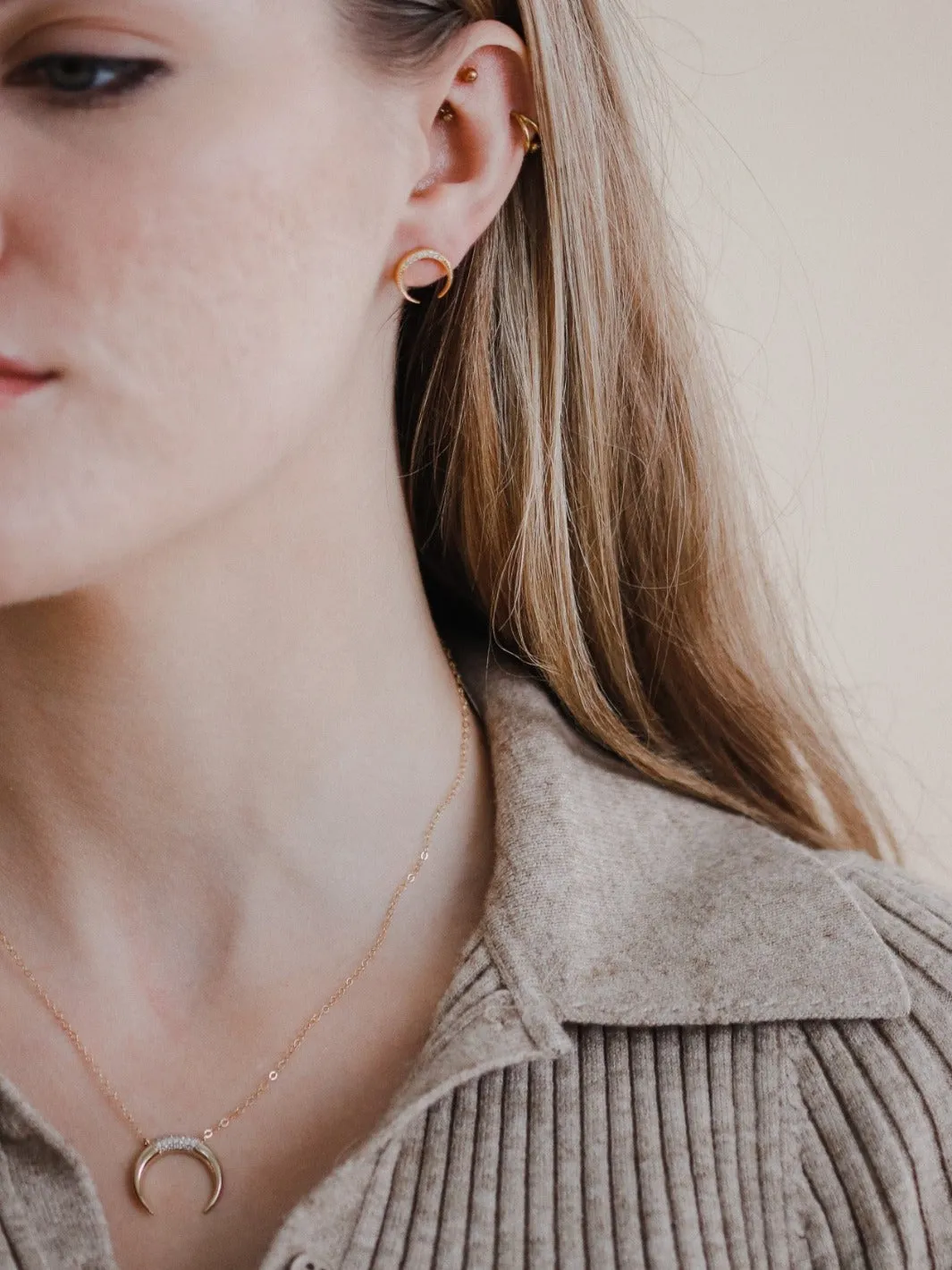 Crescent Horn Earrings