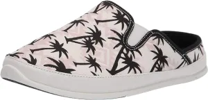 Deer Stags Men's Slipperooz Spike Slippers  Color White, Black Palm Tree Size 12M
