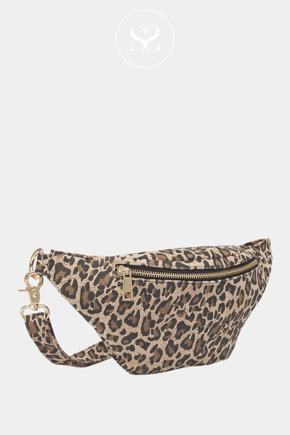 DEPECHE 12556 LEATHER LEOPARD CROSSBODY  BUMBAG