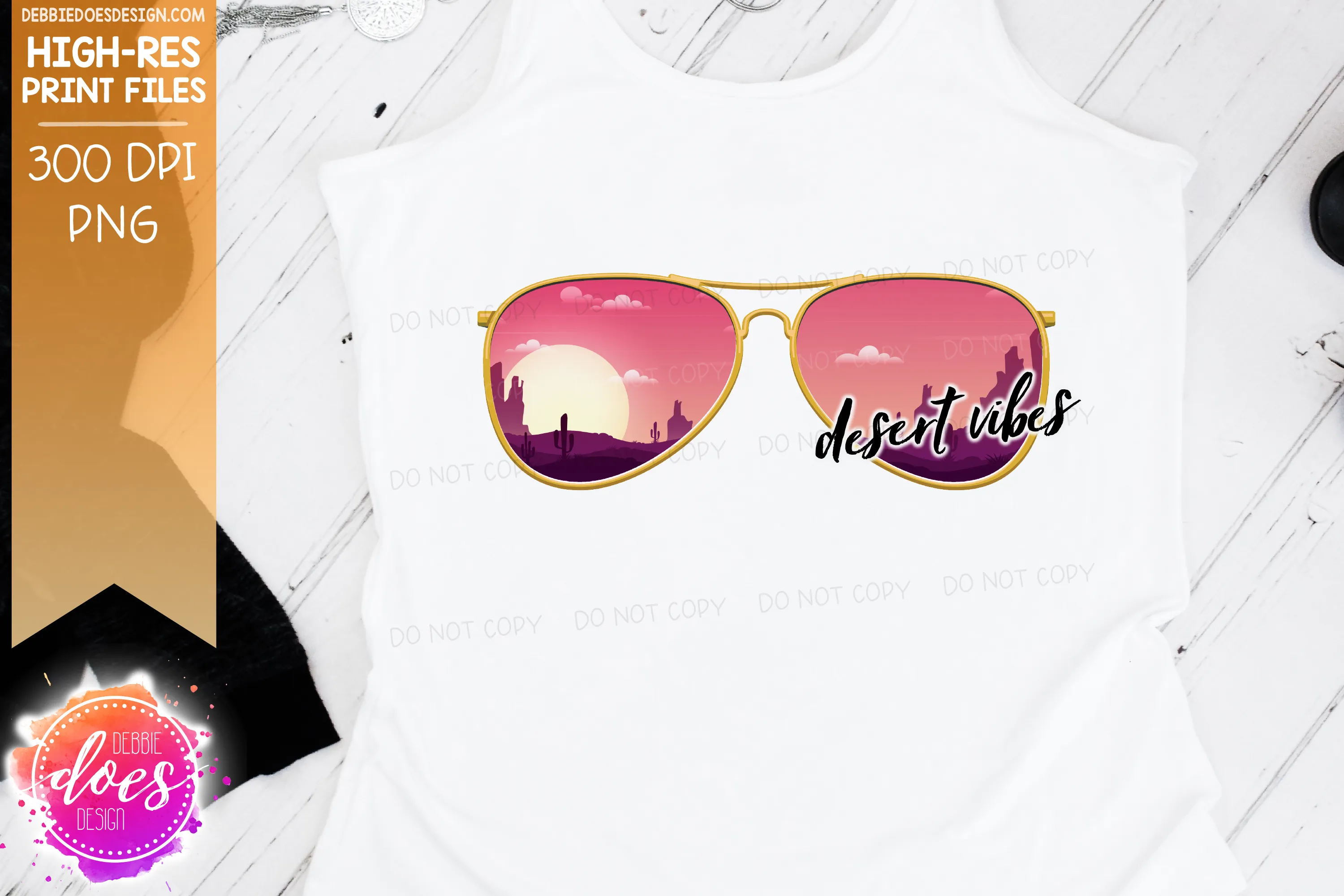 Desert Vibes Sunglasses - Sublimation/Printable Design