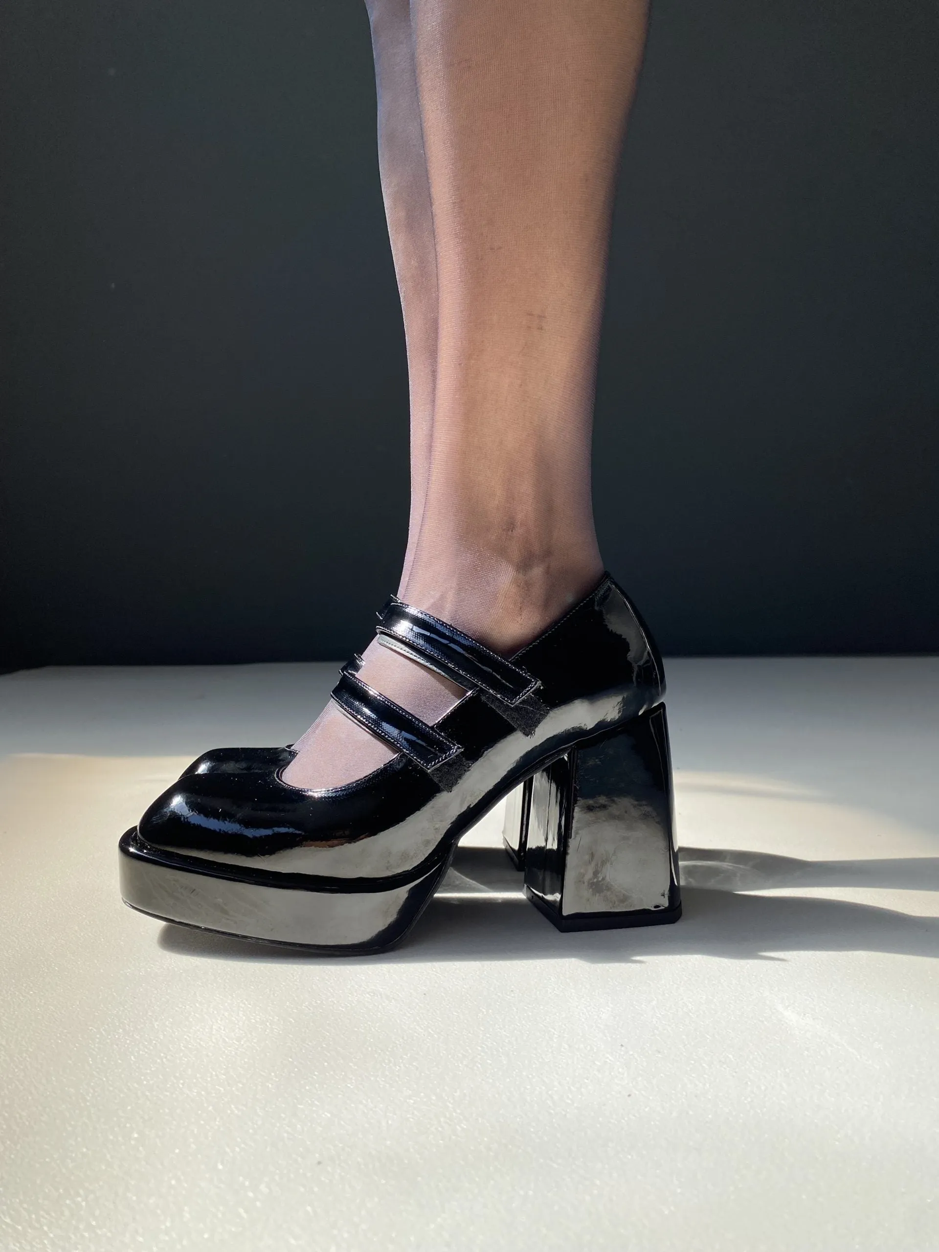 DSM Anteha black patent platform high-heeled women's shoe - Cadereyta Jiménez