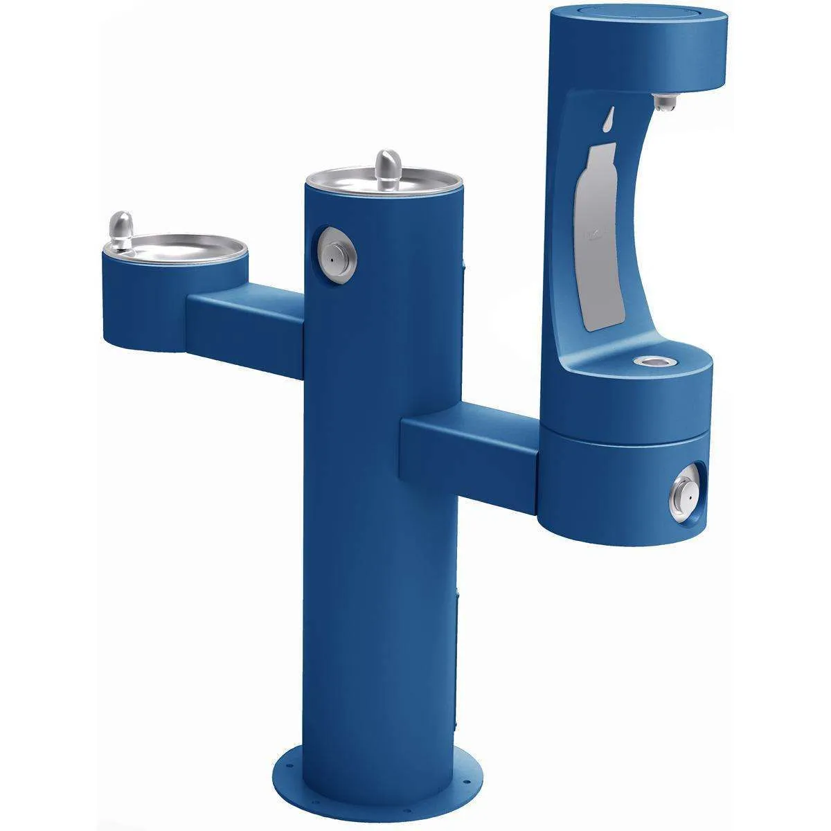 Elkay Outdoor ezH2O Lower Bottle Filling Station Tri-Level Pedestal, Non-Filtered Non-Refrigerated FR Blue LK4430BF1LFRKBLU