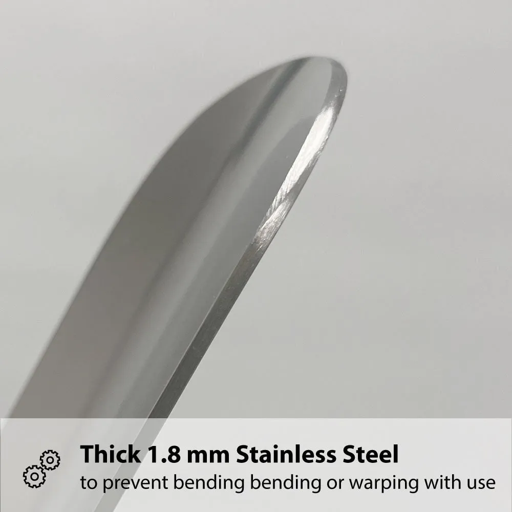 FootFitter Medium Stainless Steel & Leather Shoe Horn, 16"