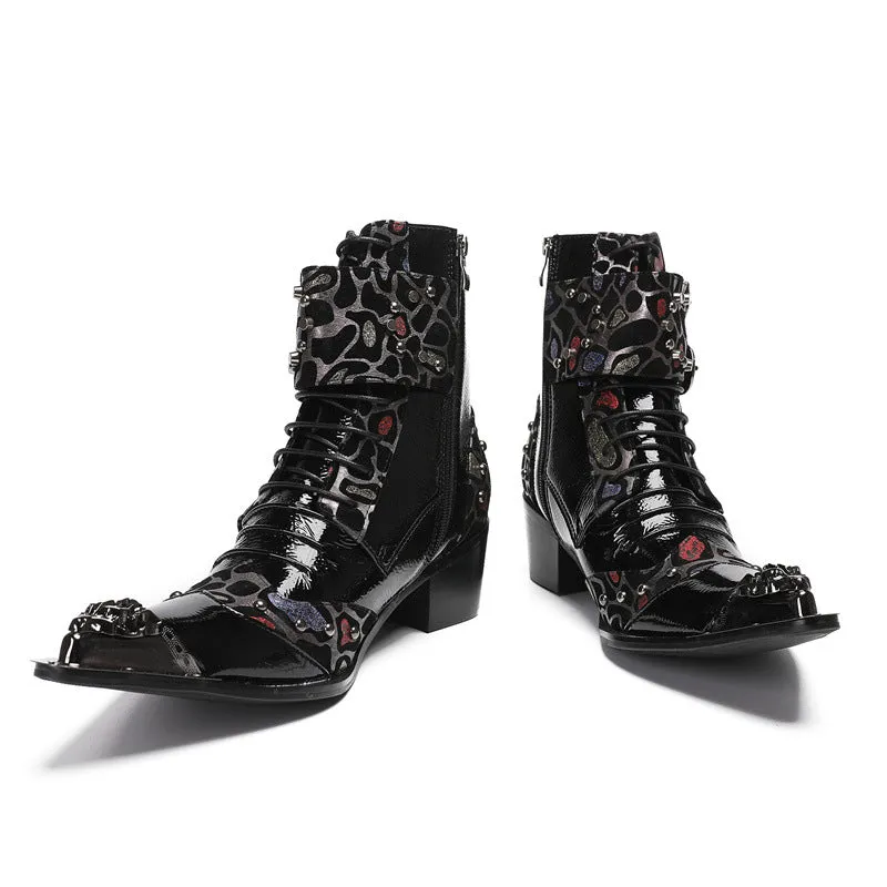 Foreign trade large size British leather boots brand Korean version Martin boots high top leather shoes men's velvet pointed Chelsea boots men's boots