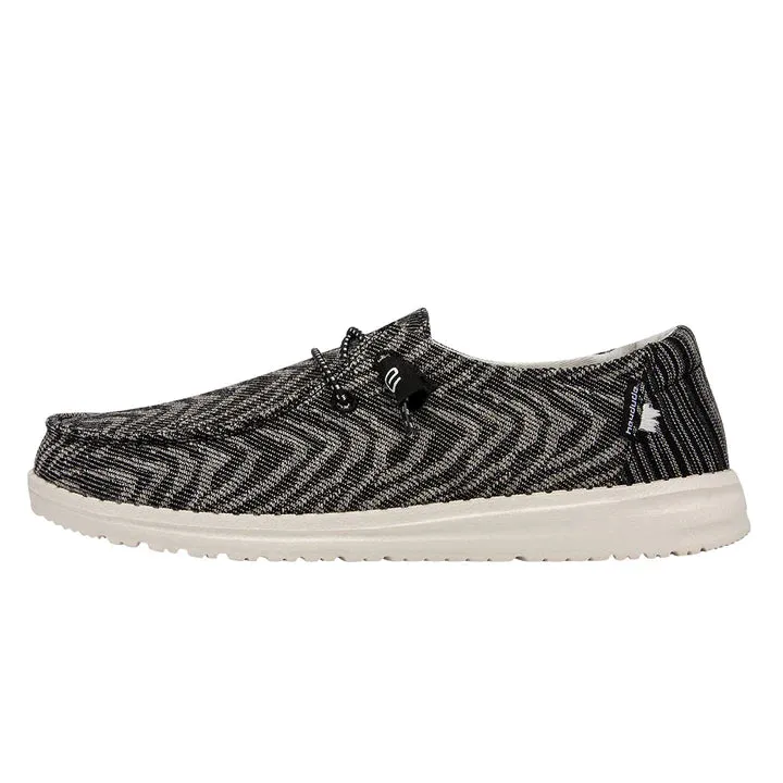 Hey Dude Wendy Woven Zebra Black Stripe
