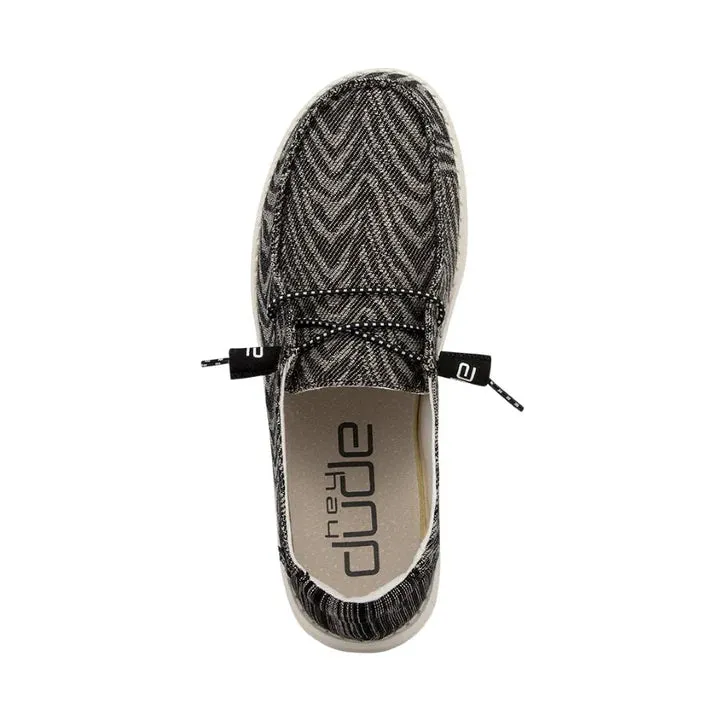 Hey Dude Wendy Woven Zebra Black Stripe