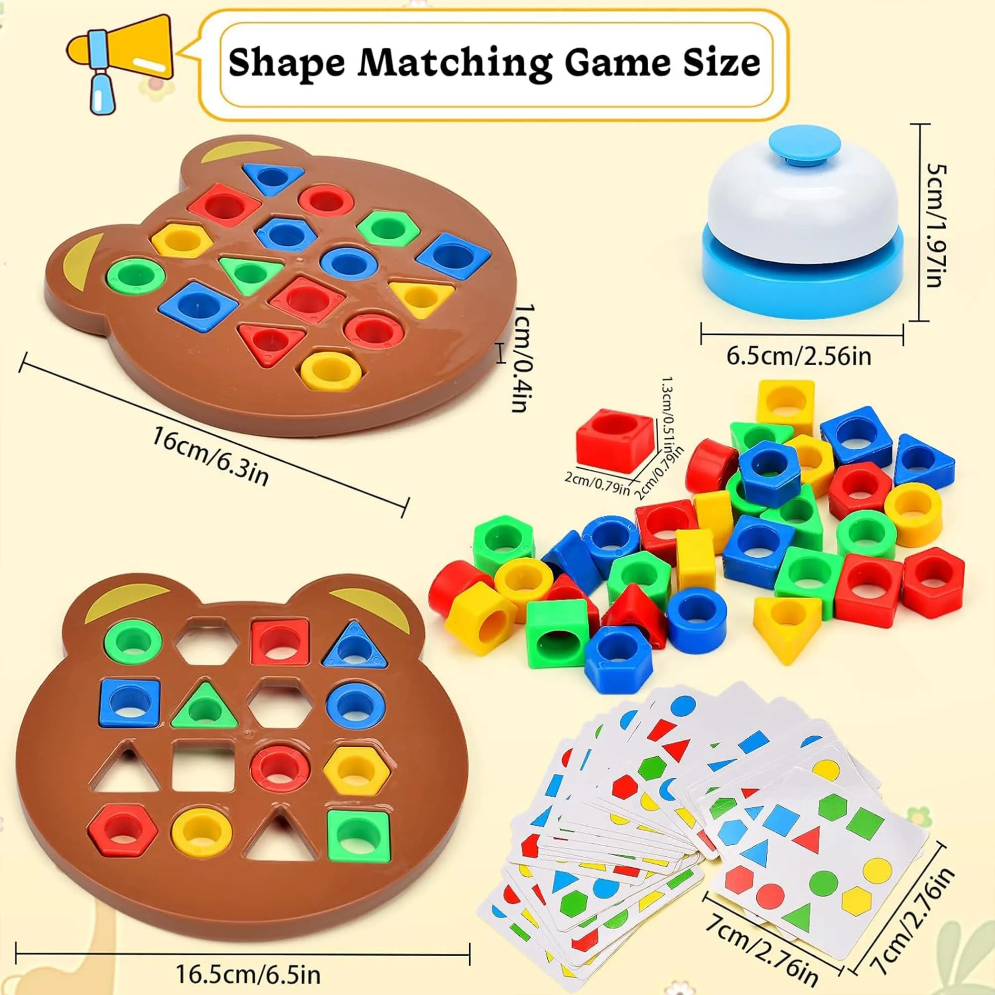 Kidology Children Learning and Educational Geometric Shape Puzzle Quick Matching Board Game, Color Shape Matching Board Game Sensory Educational Learning Toy for Kids (Shape Matching Game)