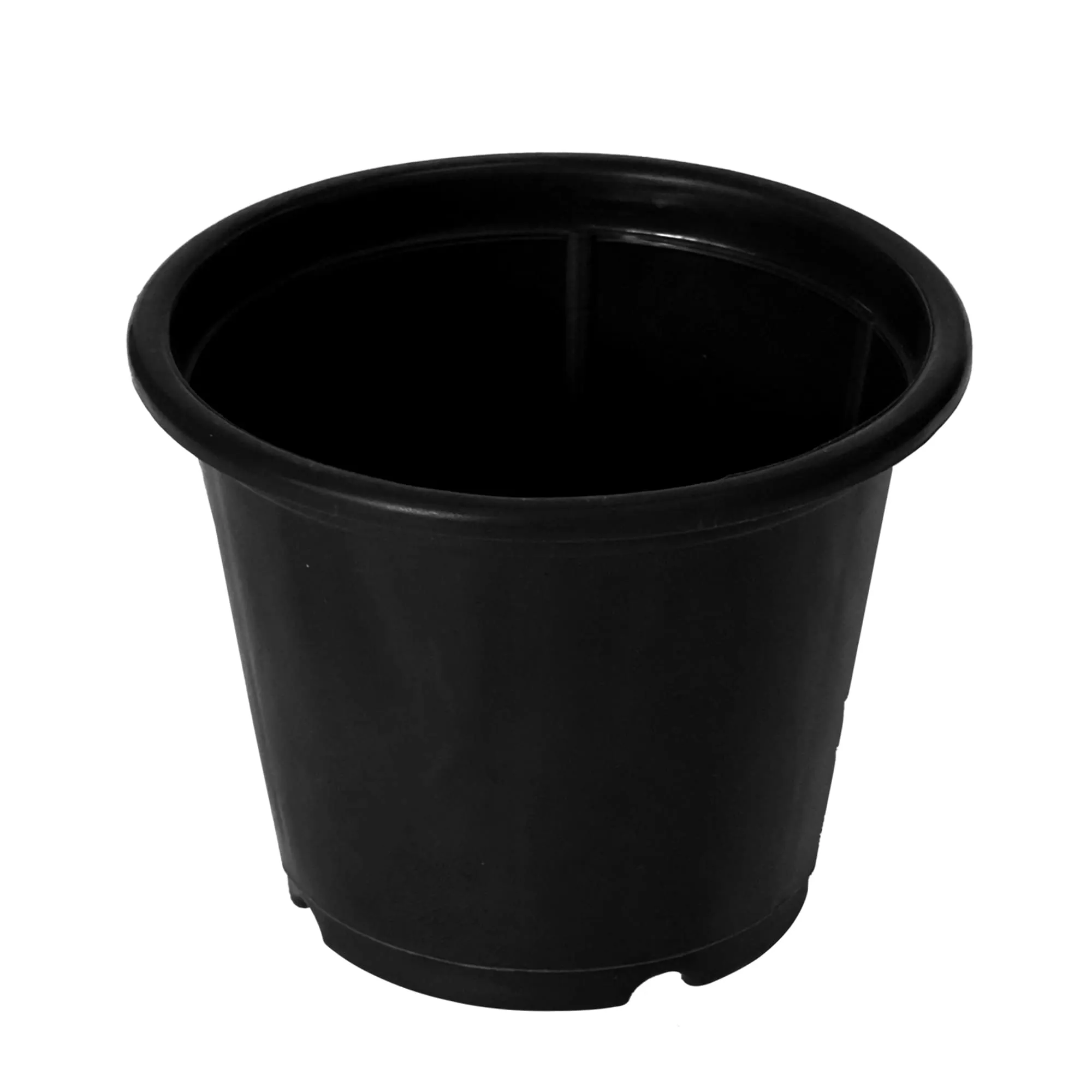 Kuber Industries Durable Plastic Flower Pot|Gamla with Drain Holes for Indoor Home Decor & Outdoor Balcony,Garden,6"x5",Pack of 8 (Black)