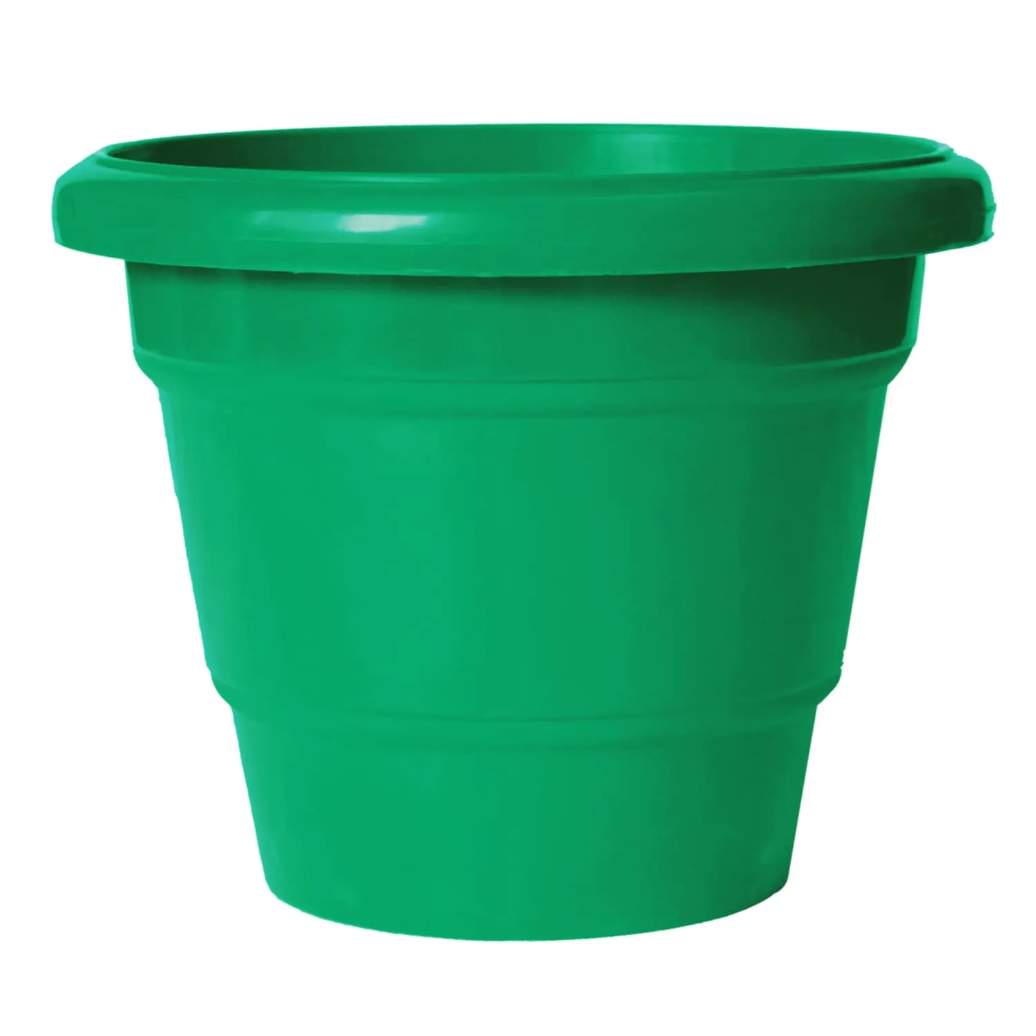 Kuber Industries Solid 2 Layered Plastic Flower Pot|Gamla for Home Decor,Nursery,Balcony,Garden,6"x5",Pack of 10 (Green)