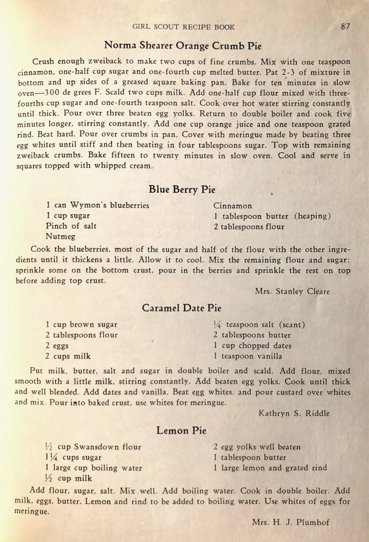 (Outdoors) Pocatello Council of Girl Scouts. Girl Scout Recipe Book