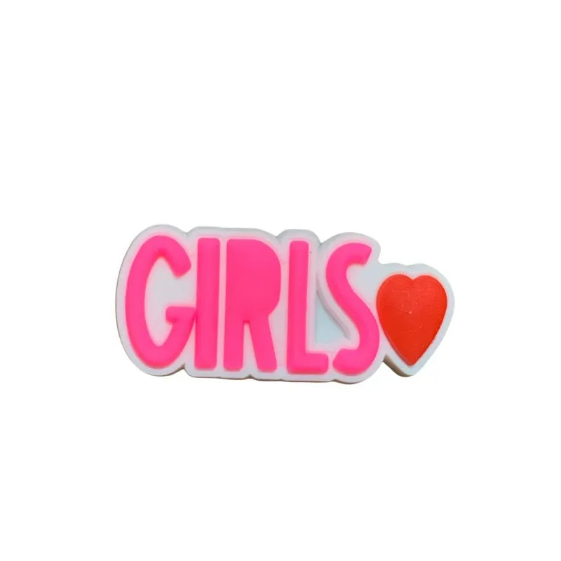 Owllaser Pink Girl Fancy Charms for Shoes, 3D Rubber Removable Accessories for Crocs Shoes(37Pcs)