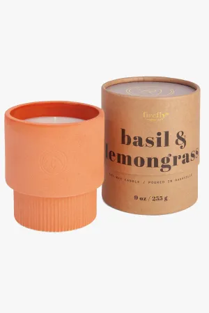 Sahara Terracota Basil   Lemongrass 255g in Natural Round Box Soy Wax Candle
