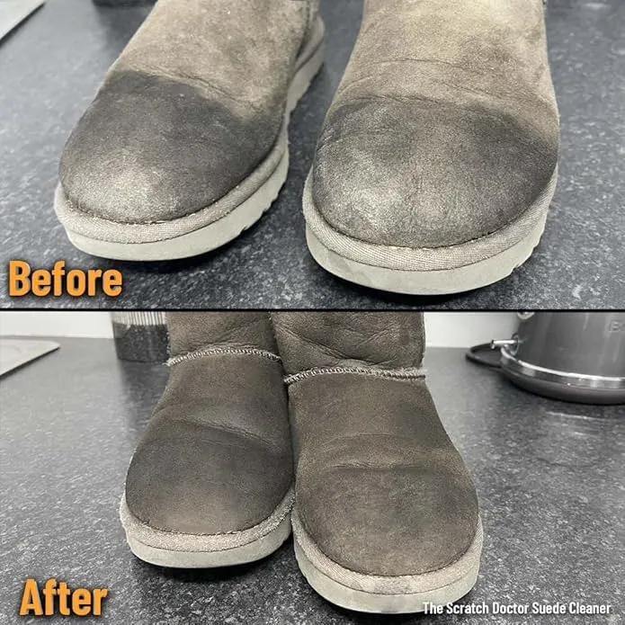 The Leather Clinic Suede & Nubuck Cleaner Foam 200ml for Shoes, Boots, Sandals, Trainers | Clean & Protect Dirt & Stains | Includes 3 Sided Suede Brush & Cleaning Cloth