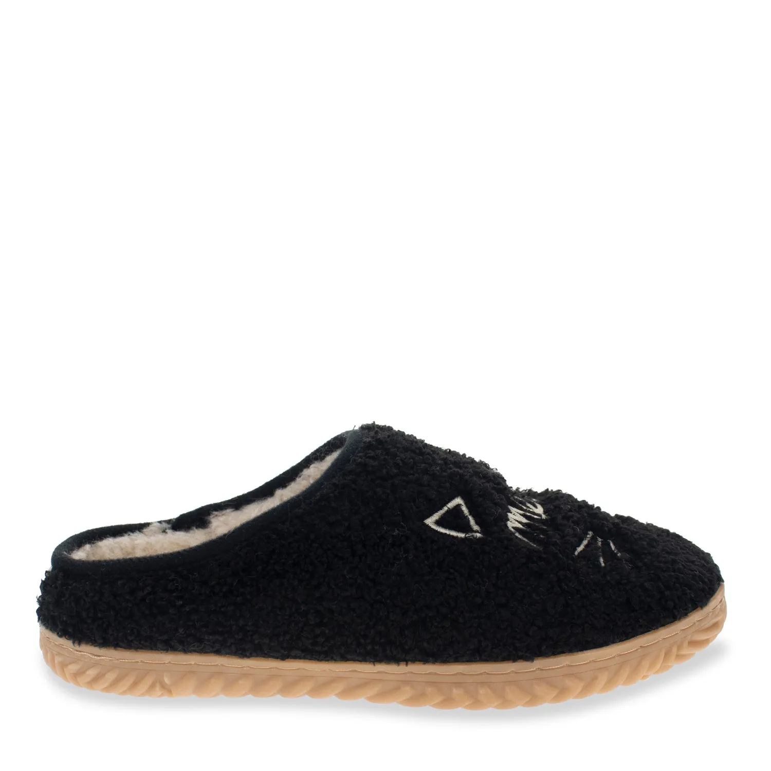Women's Graphic Meowzzer Cat Slipper - Black